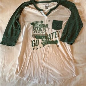 3-4 sleeve MSU shirt.
